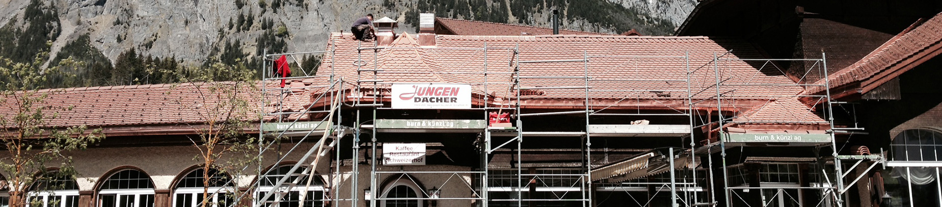 Dach mit Gerüst
